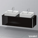 Duravit XSquare vanity unit for countertop with 2 pull-out compartments, with interior system in walnut