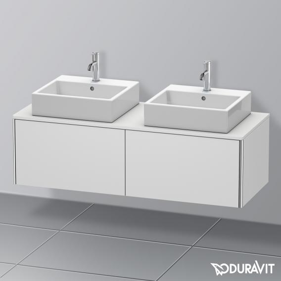 Duravit XSquare 檯面梳妝台搭配 2 個拉出式隔間，不含內部系統