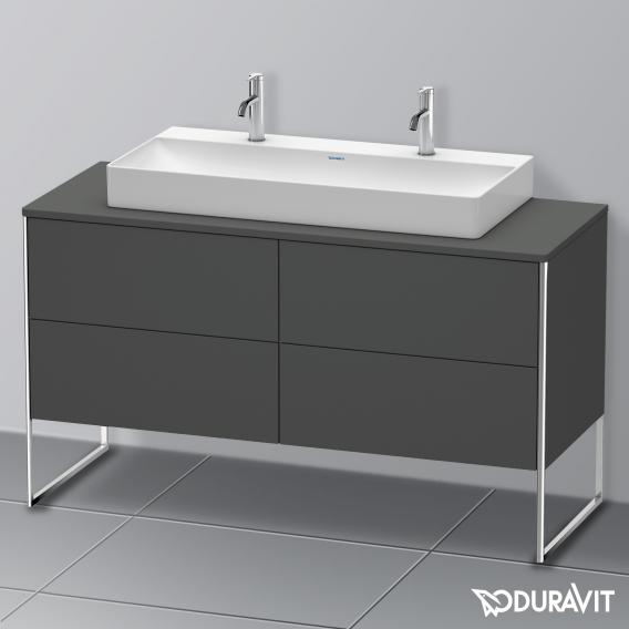 Duravit XSquare vanity unit for countertop with 4 pull-out compartments, with interior system in walnut