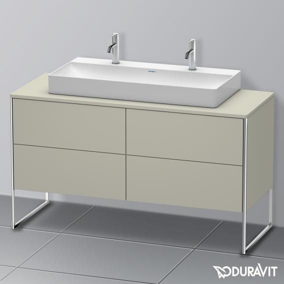 Duravit XSquare vanity unit for countertop with 4 pull-out compartments, with interior system in walnut