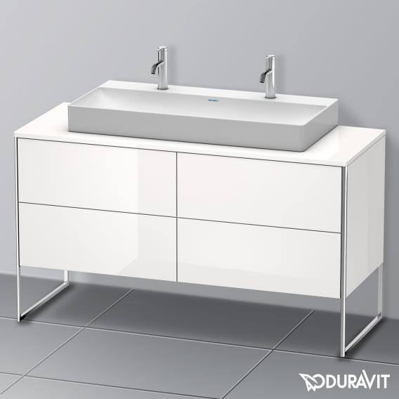 Duravit XSquare vanity unit for countertop with 4 pull-out compartments, with interior system in walnut