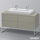 Duravit XSquare vanity unit for countertop with 4 pull-out compartments, with interior system in walnut