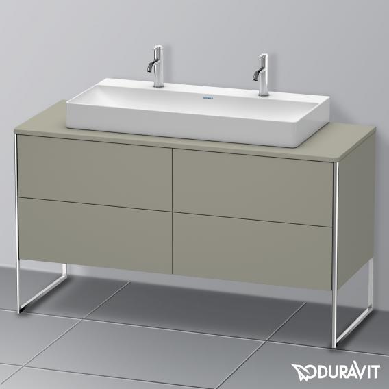 Duravit XSquare vanity unit for countertop with 4 pull-out compartments, with interior system in walnut