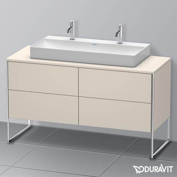 Duravit XSquare vanity unit for countertop with 4 pull-out compartments, with interior system in walnut