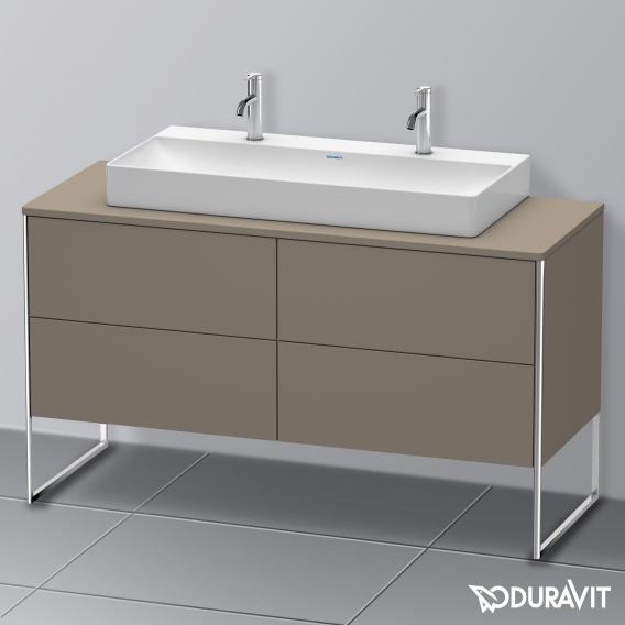 Duravit XSquare vanity unit for countertop with 4 pull-out compartments, with interior system in walnut