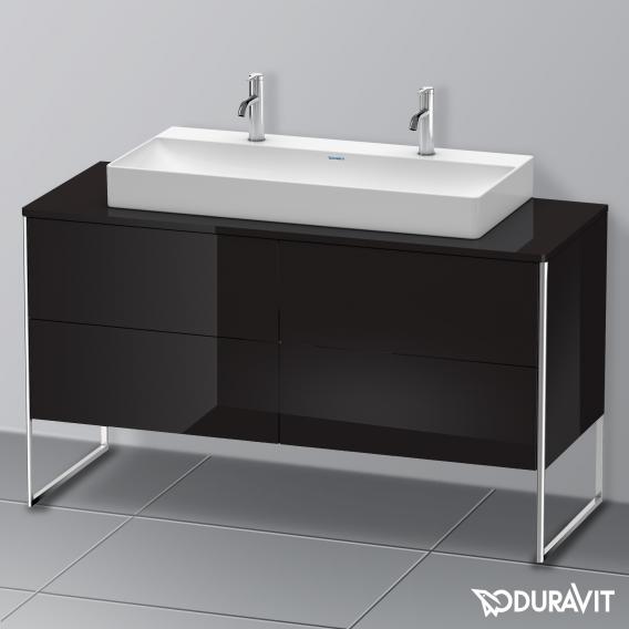 Duravit XSquare vanity unit for countertop with 4 pull-out compartments, with interior system in walnut