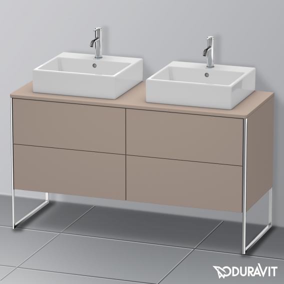 Duravit XSquare vanity unit for countertop with 4 pull-out compartments, with interior system in walnut