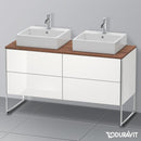 Duravit XSquare vanity unit for countertop with 4 pull-out compartments, with interior system in walnut