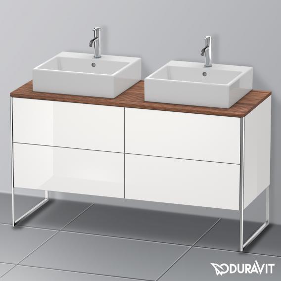 Duravit XSquare vanity unit for countertop with 4 pull-out compartments, with interior system in walnut