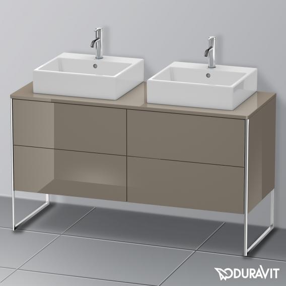 Duravit XSquare vanity unit for countertop with 4 pull-out compartments, with interior system in walnut