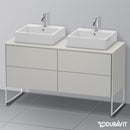 Duravit XSquare vanity unit for countertop with 4 pull-out compartments, with interior system in walnut