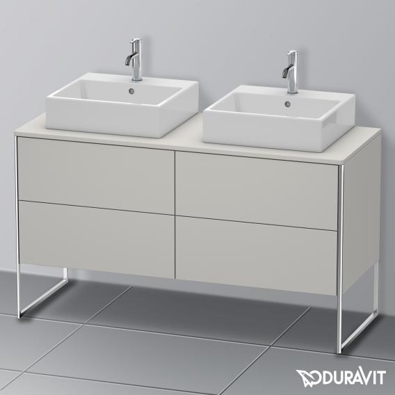 Duravit XSquare vanity unit for countertop with 4 pull-out compartments, with interior system in walnut