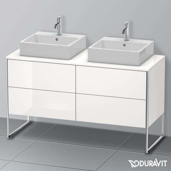 Duravit XSquare vanity unit for countertop with 4 pull-out compartments, with interior system in walnut