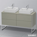 Duravit XSquare vanity unit for countertop with 4 pull-out compartments, with interior system in walnut