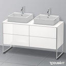 Duravit XSquare vanity unit for countertop with 4 pull-out compartments, with interior system in maple