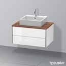 Duravit XSquare vanity unit for countertop with 2 pull-out compartments, with interior system in walnut