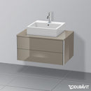 Duravit XSquare vanity unit for countertop with 2 pull-out compartments, with interior system in walnut