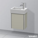Duravit XSquare 洗手盆盥洗台，搭配 1 門絲綢霧面灰褐色