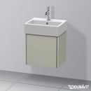 Duravit XSquare 洗手盆盥洗台，搭配 1 門絲綢霧面灰褐色