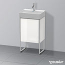 Duravit XSquare 洗手盆盥洗盆單元，附 1 門白色高光