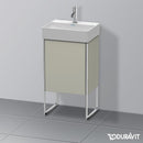 Duravit XSquare 洗手盆盥洗台，搭配 1 門絲綢霧面灰褐色