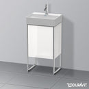 Duravit XSquare 洗手盆盥洗盆單元，附 1 門白色高光