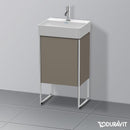 Duravit XSquare 洗手盆盥洗台帶 1 門絲綢啞光法蘭絨灰色