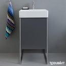 Duravit XSquare 洗手盆盥洗台，附 1 門霧面石墨