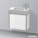 Duravit XSquare 洗手盆盥洗盆單元，附 1 門白色高光