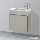 Duravit XSquare 洗手盆盥洗台，搭配 1 門絲綢霧面灰褐色