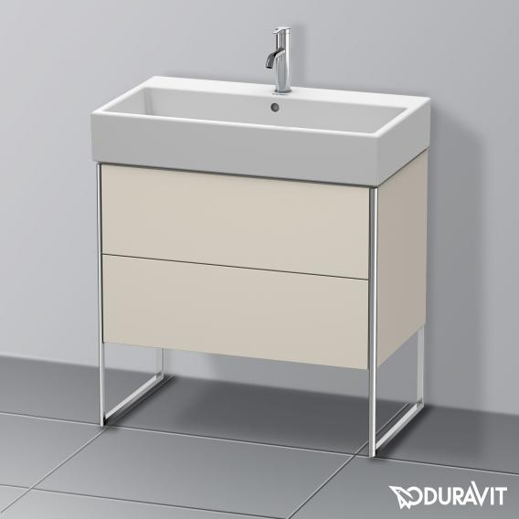 Duravit XSquare vanity unit with 2 pull-out compartments matt taupe