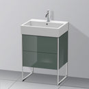Duravit XSquare vanity unit with 2 pull-out compartments dolomiti grey high gloss