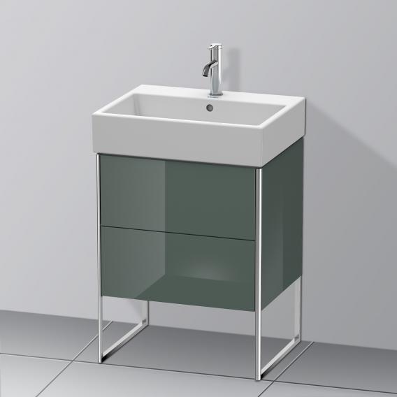 Duravit XSquare 梳妝台搭配 2 個拉出式隔間 多洛米蒂灰色高光