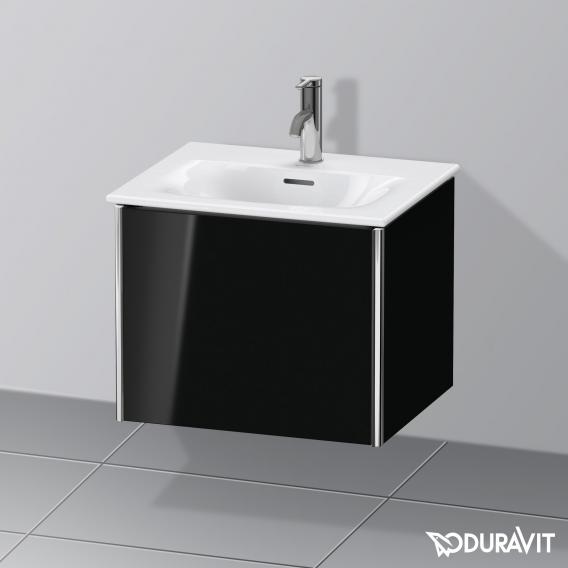 Duravit XSquare vanity unit for hand washbasin mit 1 pull-out compartment black high gloss