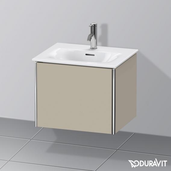 Duravit XSquare 盥洗台，適用於洗手盆，帶有 1 個拉出式隔層，絲綢啞光灰褐色