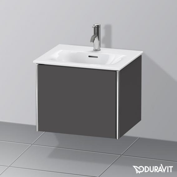 Duravit XSquare 盥洗盆單元，適用於洗手盆，附 1 個拉出式隔間，霧面石墨