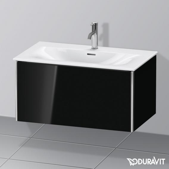 Duravit XSquare 梳妝台，附 1 個拉出式隔層，黑色高光