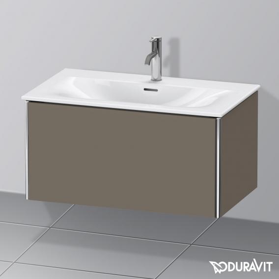 Duravit XSquare 梳妝台，搭配 1 個拉出式隔間 絲綢霧面法蘭絨灰色