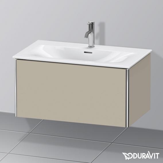 Duravit XSquare 梳妝台，搭配 1 個拉出式隔層 絲質霧面灰褐色