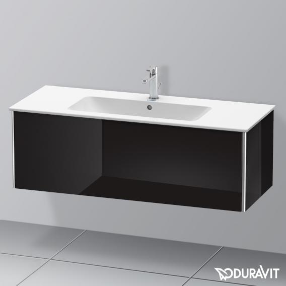 Duravit XSquare 梳妝台，附 1 個拉出式隔層，黑色高光