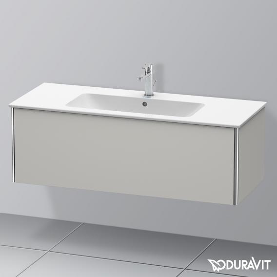 Duravit XSquare 梳妝台，搭配 1 個拉出式隔間 霧面混凝土灰色