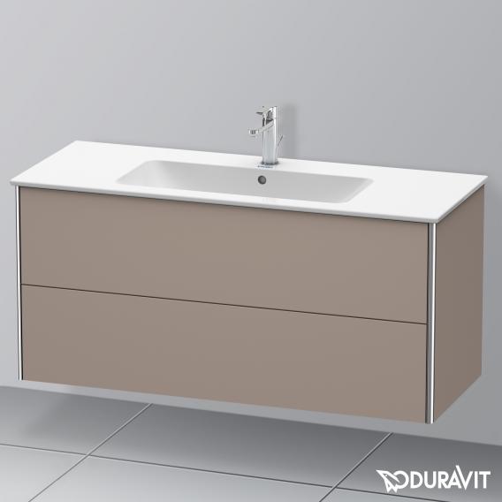 Duravit XSquare 梳妝台搭配 2 個拉出式隔層 霧面玄武岩