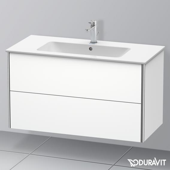 Duravit XSquare 梳妝台搭配 2 個拉出式隔層 霧面白色