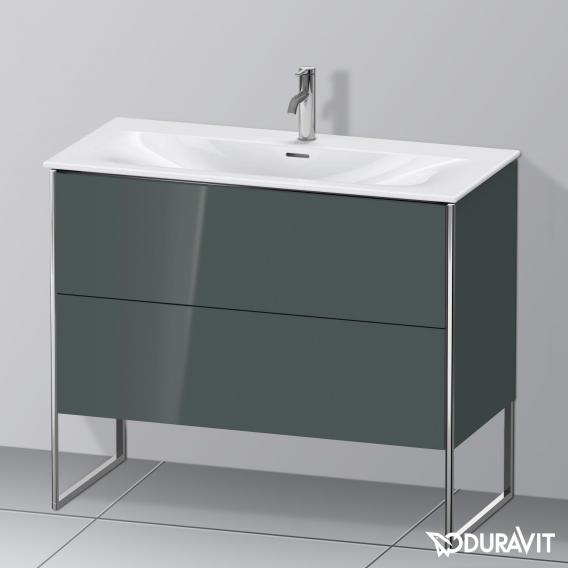 Duravit XSquare 梳妝台搭配 2 個拉出式隔間 多洛米蒂灰色高光