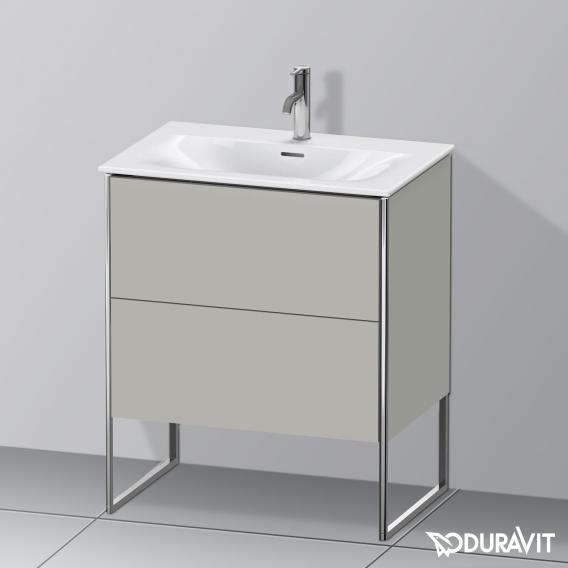 Duravit XSquare vanity unit with 2 pull-out compartments matt concrete grey