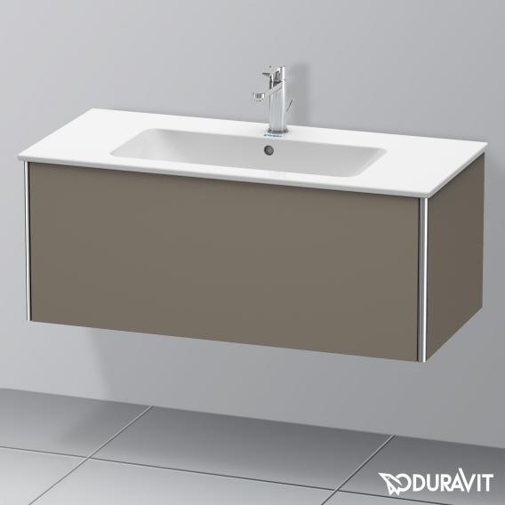 Duravit XSquare 梳妝台，搭配 1 個拉出式隔間 絲綢霧面法蘭絨灰色