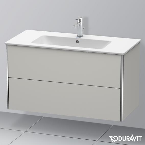 Duravit XSquare vanity unit with 2 pull-out compartments matt concrete grey