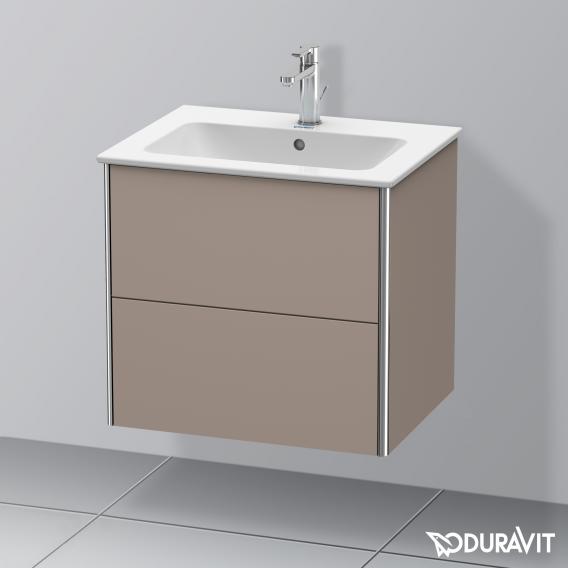 Duravit XSquare 梳妝台搭配 2 個拉出式隔層 霧面玄武岩