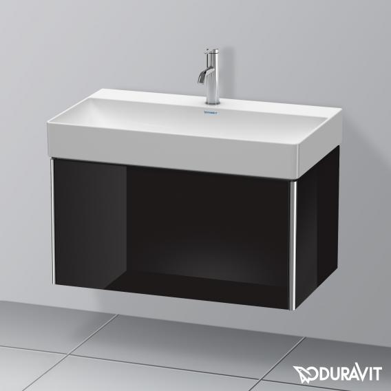 Duravit XSquare 梳妝台，附 1 個拉出式隔層，黑色高光