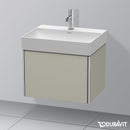 Duravit XSquare vanity unit with 1 pull-out compartment silk matt taupe